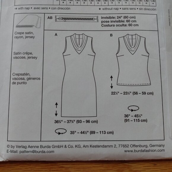 Cowl Neck Dress Blouse Sewing Pattern Size 8-20 UNCUT BURDA 7663 Casual Formal - Picture 7 of 10